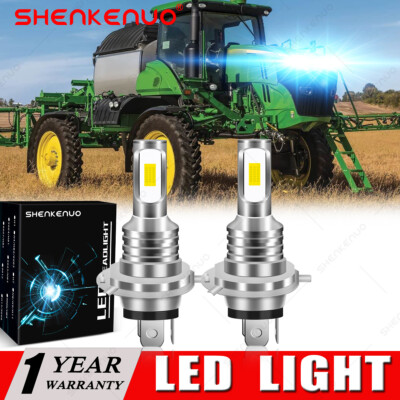 2 Ice Blue LED Headlight bulbs for Deere Sprayers 4700, 4710,4720,4730,4830 4920