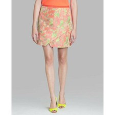 Ted Baker Keleche Neon Coral Green Jacquard skirt Ted Baker Size 8
