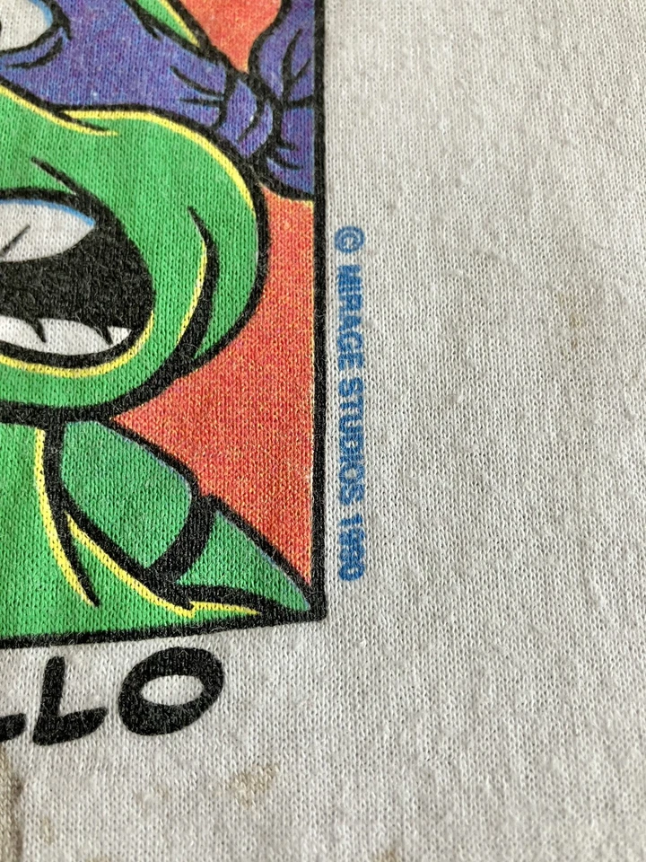 TMNT 1990 Детская Винтажная Выцветшая Промо Рубашка Mirage Искусственно состаренная Молодежная M Мультфильм 90-е - Изображение 3 из 4