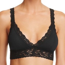Hanky Panky Suprima Cotton Padded Lace Bralette in Black 68 NWT Size Medium