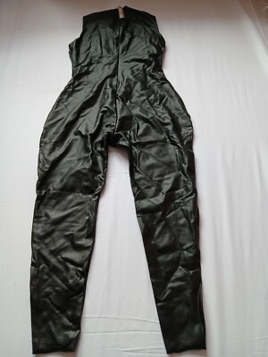 Skims Essentials One Piece Faux Leather Catsuit Women2X Onyx OS-FUL-2762 G78,110