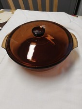 Anchor Hocking Ovenware - CASSEROLE DISH & Lid 2 Qt Brown Glass #1037