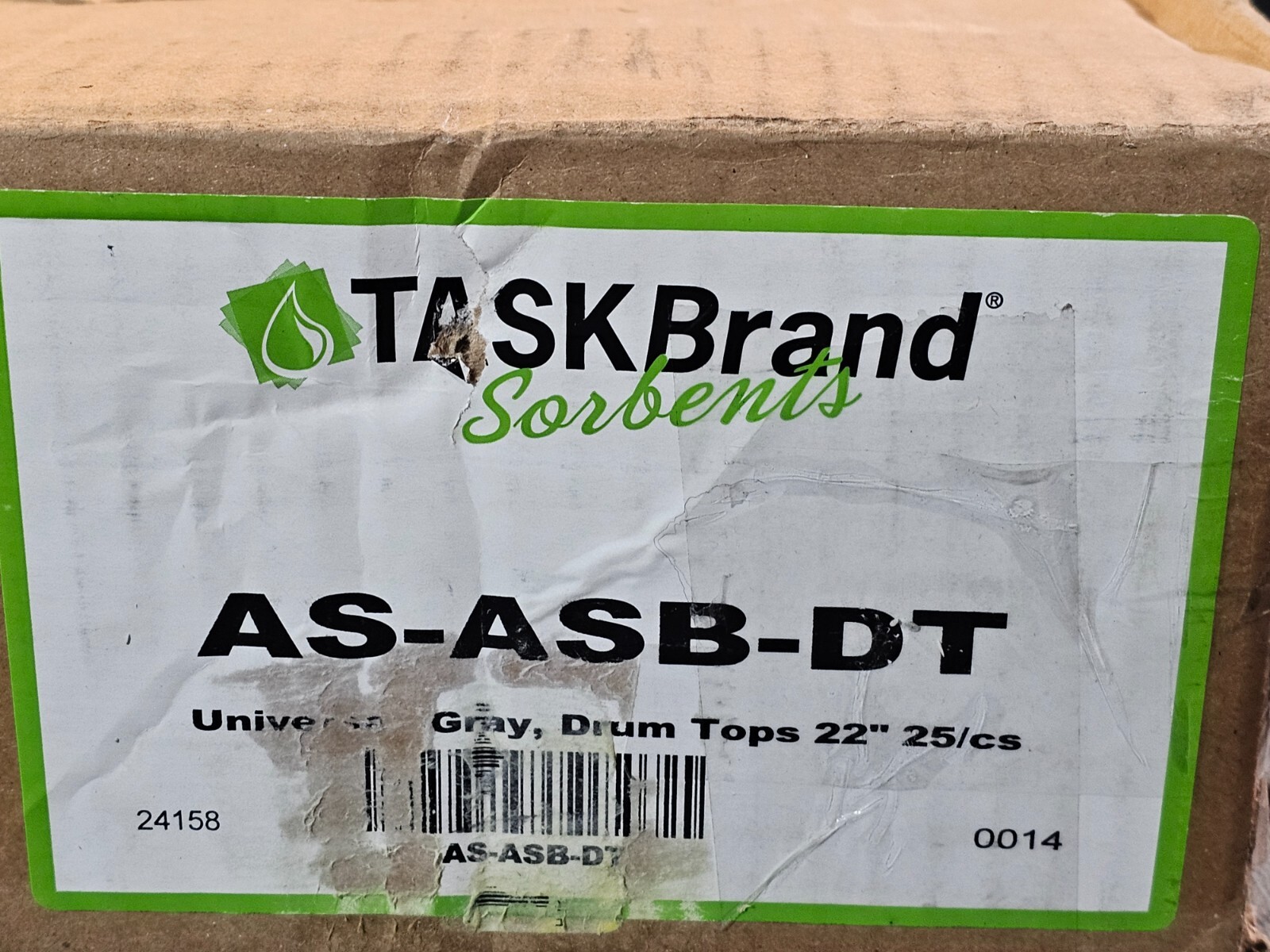 (QTY 25) TaskBrand Sorbents AS-ASB-DT ALLSORB Universal Gray Drum Topper 22"