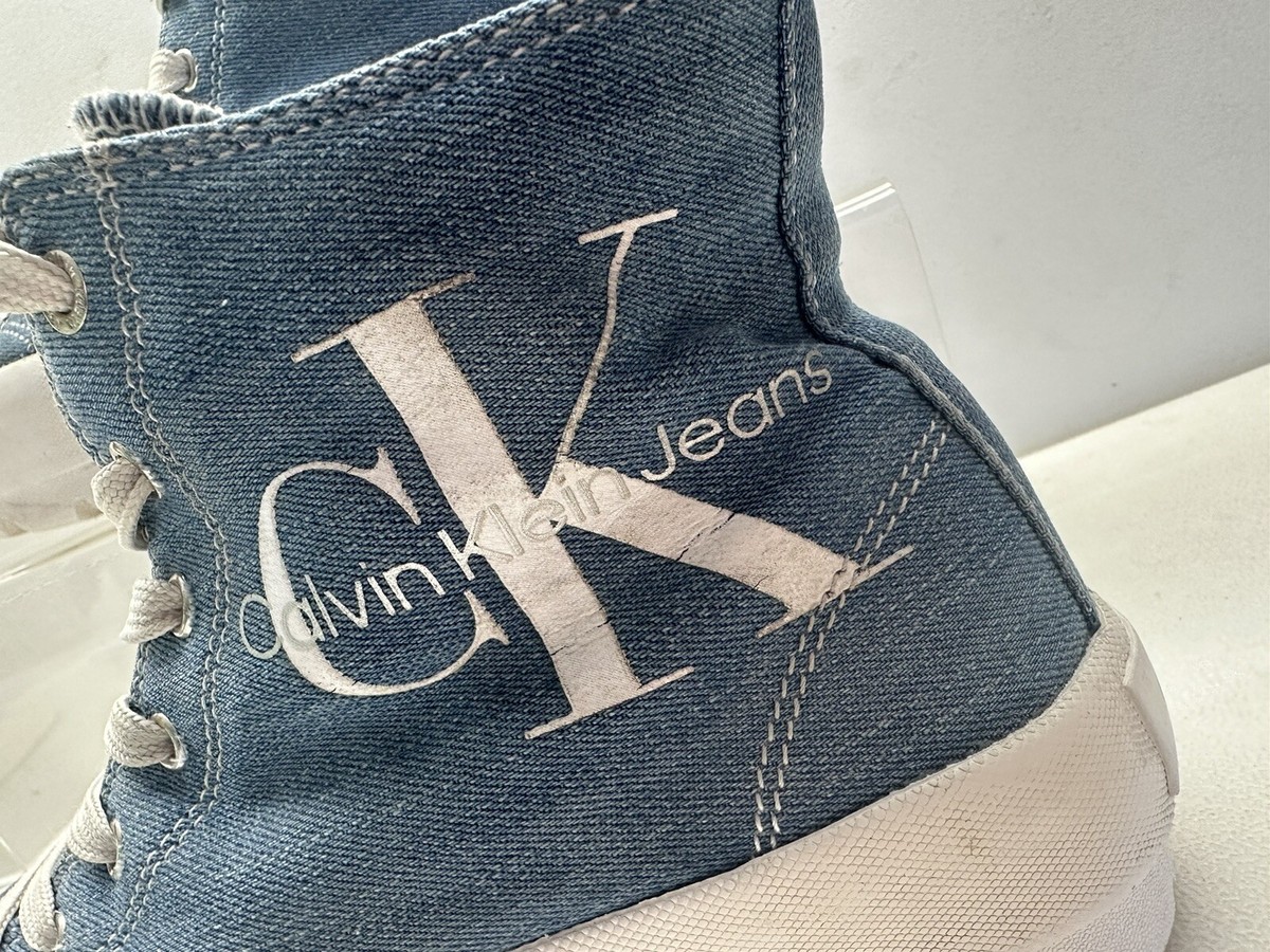 Calvin Klein Blue Denim Chunky Lug Loafers Shoes Sneakers 6M 