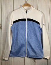 Footjoy Full Zip Golf Light Weight Jacket White Blue Women's Medium