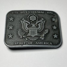 Vintage 1776 Bicentennial 1976 Spirit of America Belt Buckle Patriotic Eagle