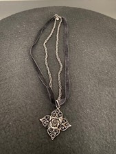 Marks and Spencer Per Una Necklace, With Black Stones and Rose Design M&S