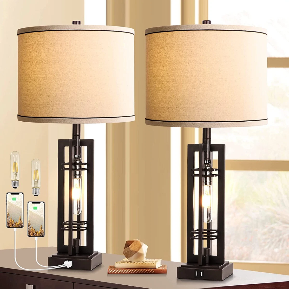 1pair 27 5 Tall Farmhouse Table Lamps