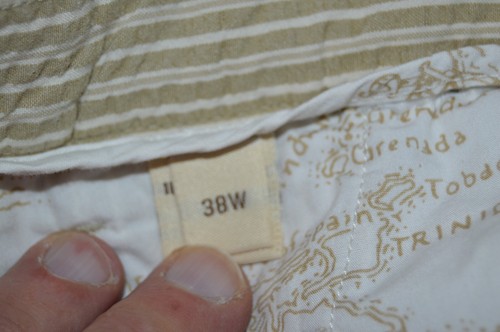 Pusser's Shorts Mens 38 Khaki Island Style Chino seersucker Stripe - Picture 5 of 7