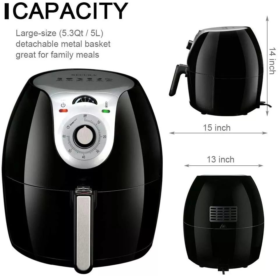 Secura Air Fryer SAF-53 Electric Hot’n Crispy 5L Air Fryer 1700W