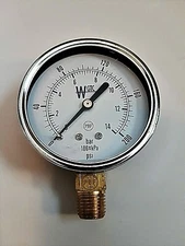 2.5" Utility Pressure Gauge 1/4" NPT Lower Connection - Weksler (0-200 psi)