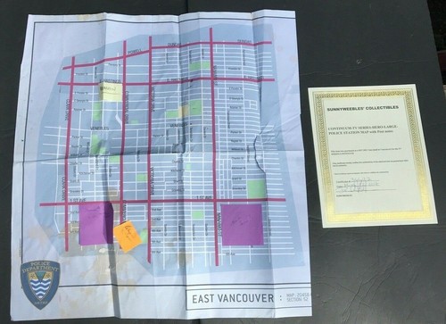Continuum TV Show Screen Used Prop Seattle Police MAP sticky notes COA blood?