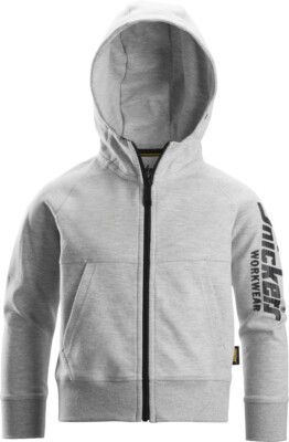 Snickers Kinder Arbeitspullover Junior Logo Hoodie mit Reißverschluss Schwarz