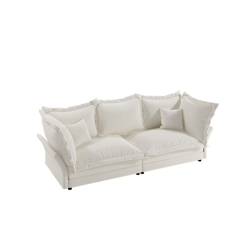 Modern Comfy Upholstered Sofa Cloud Couch,Convertible Sofa Lounge Chair BEIGE - Picture 13 of 18