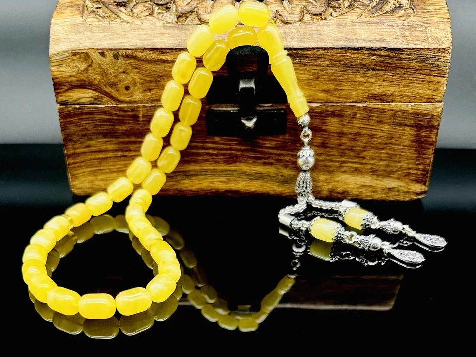 Tesbih Litvanya Kaya Damla Kehribar Tespih Amber Bernstein Gebetskette Kapsül - Bild 4 von 4