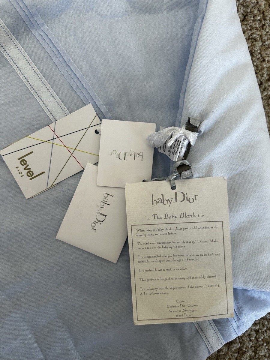 NWT 100% Authentic Baby Dior Blue 100% Cotton Blanket | eBay