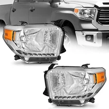 WEELMOTO Pair Headlights For 2014-2021 Toyota Tundra Halogen W/O LED DRL