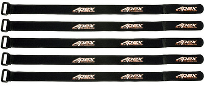 Apex RC Products 20mm X 400mm Lipo Battery / Camera Straps - 5 Pack #3052