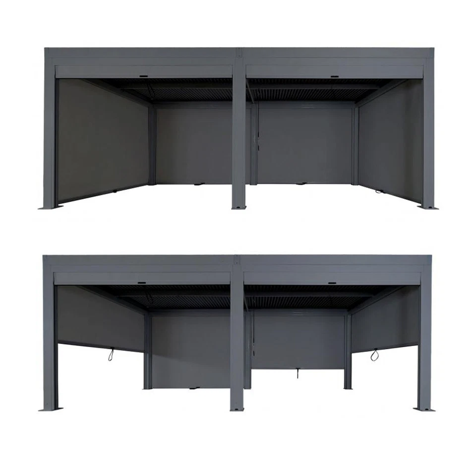 Pergola Lamellendach sturmfest 3x6m | Rollo Lamellen-Pavillon | anthrazit Alu