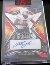 Jayden De Laura 2022 Leaf Exotic Prismatic Rainbow Shimmer Autograph RC #3/6