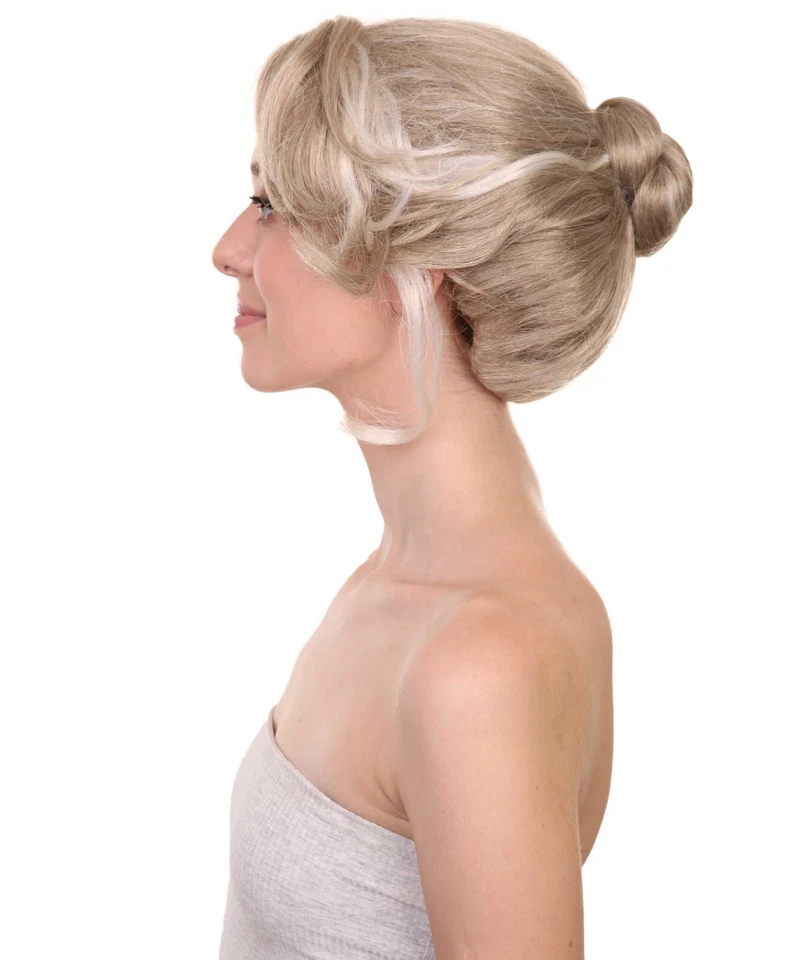 Women Short HPO Fancy Updo Bun Doctor of Wildlife in the Amazon  Forest Wig, - Image 4 of 4
