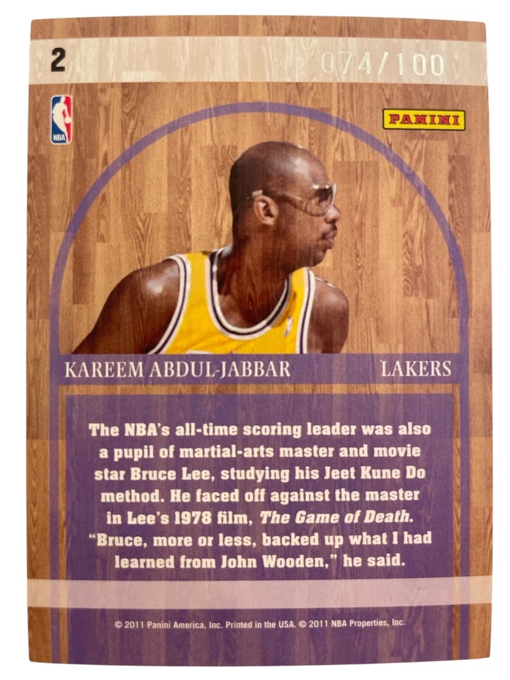 2010-11 Panini Absolute Memorabilia Icons /100 Kareem Abdul-Jabbar #2 - Image 2 of 2