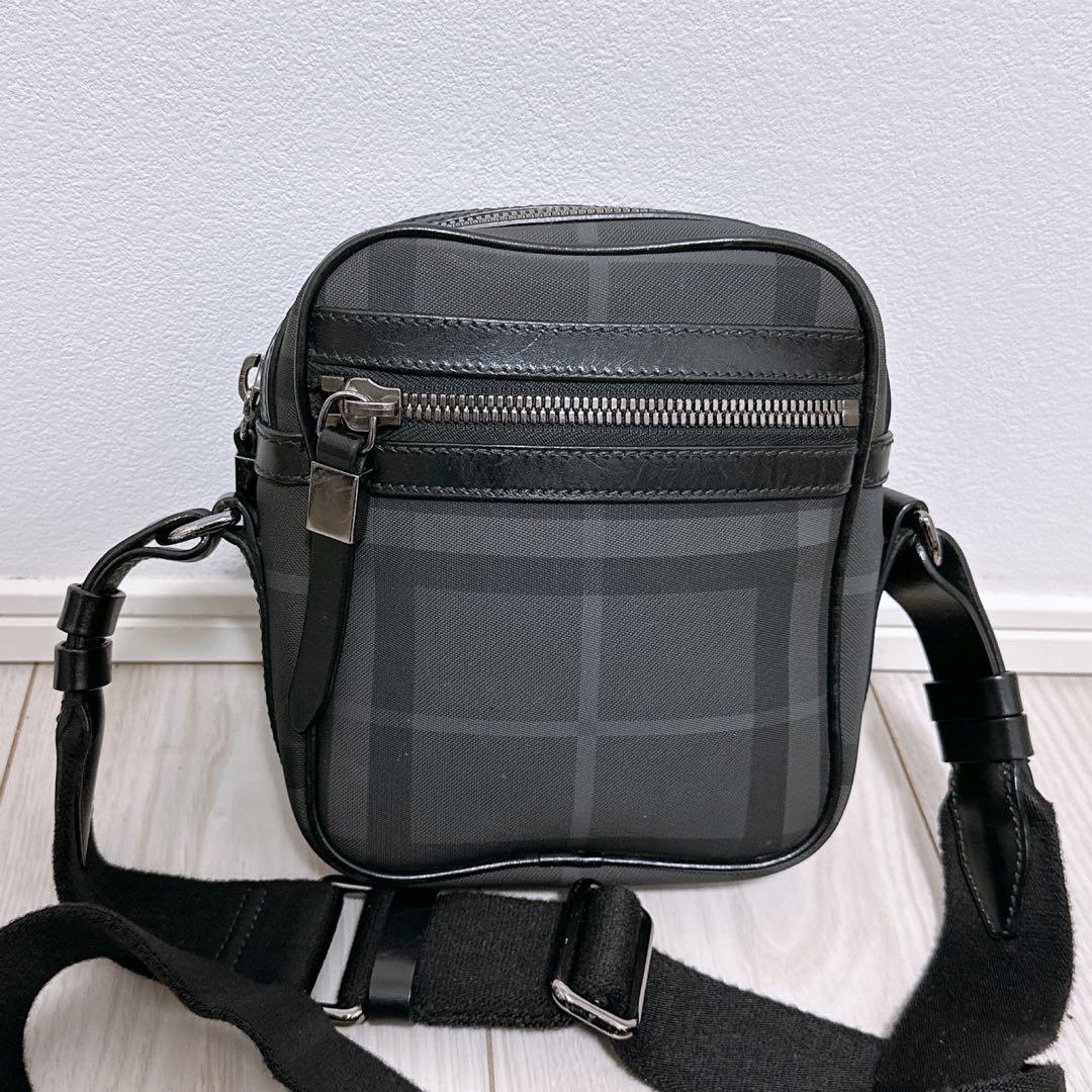 Burberry Shoulder Bag Nova Check PVC Gray Authentic F1104101