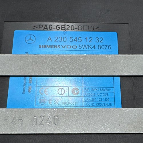 2003 - 2006 Mercedes S500 W220 Keyless Go Entry Control Module A 230 545 12 32 - Picture 2 of 7