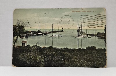 Vintage Postcard The Harbor, Olcott Beach, New York, Posted 1909