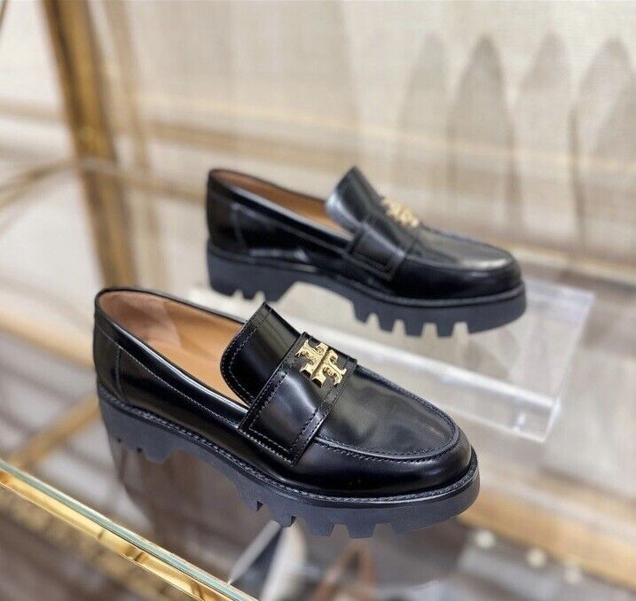 Tory Burch Everly Leather Mini Chunky Loafer Flat Sneaker Tory Burch Everly Leather Mini Chunky Loafer Flat Sneaker