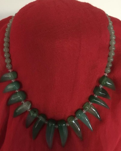 IMPRESIONANTE COLLAR VERDE ÁGATA Y AVENTURINA CON PALANCA DE PLATA ESTERLINA 925 - Imagen 3 de 4