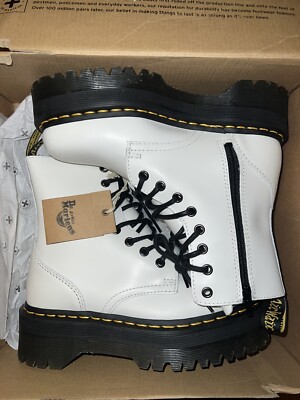 NEW Doc Martens Jadon Smooth Leather Boots White Women's Size US 6 With Box