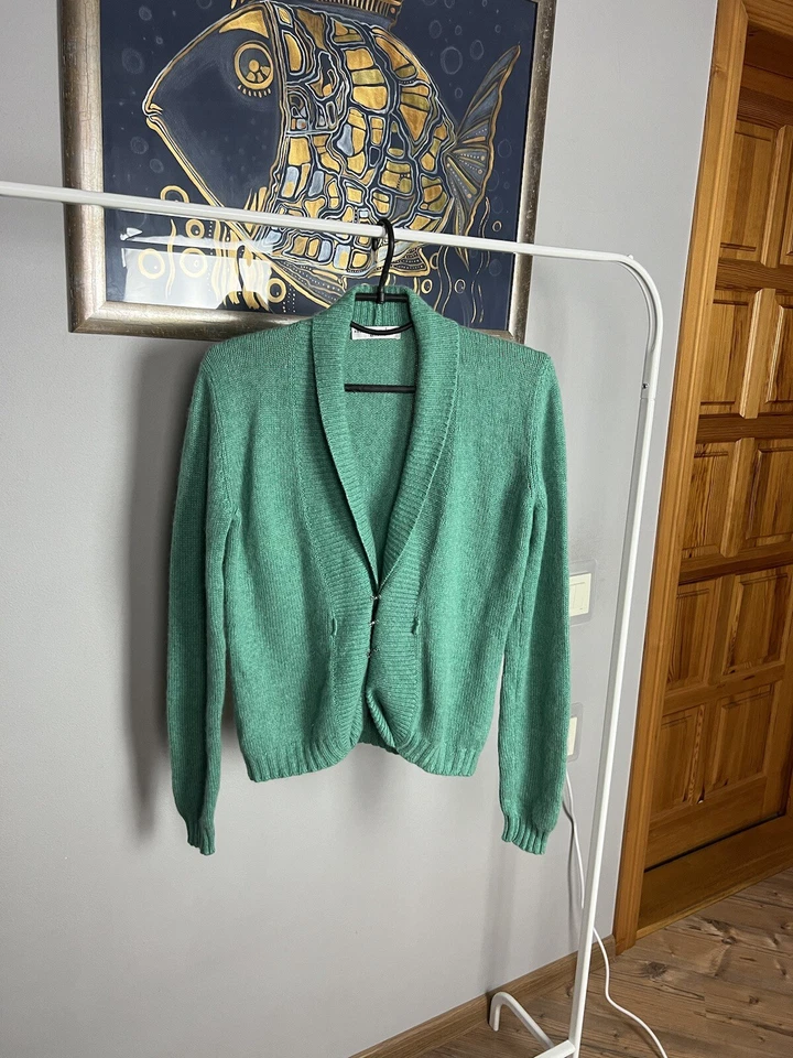 Cárdigan Suéter Brunello Cucinelli Cachemira Verde Esmeralda Tejido Talla XS-S Foto 4 de 4