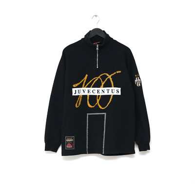 1997/98 Juventus Vintage Kappa Centenary 1/4 Zip Sweatshirt Top (L) 'Juvecentus'