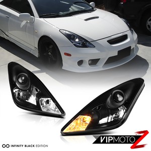 For 00 05 Toyota Celica Gt Gts Jdm Crystal Black Front Headlights Lamps Assembly Ebay