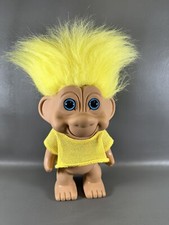 Muñeca Troll 1992 Toys N Tings Grande 9" Cabello Amarillo Ojos Azules Camisa Amarilla