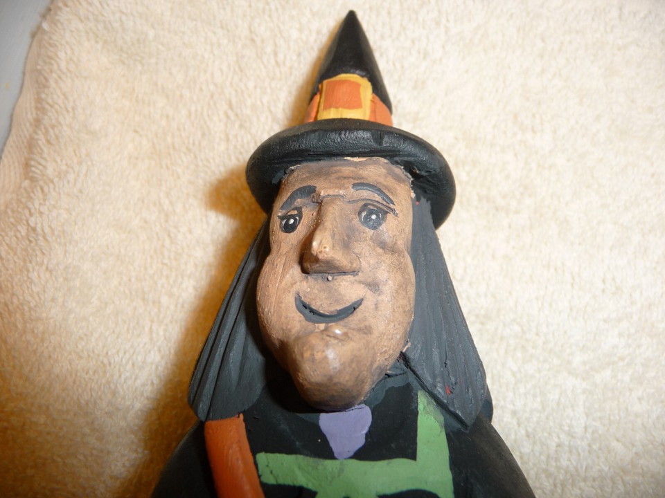 Halloween Witch Broom Carved Figures Eddie Walker Midwest of Cannon