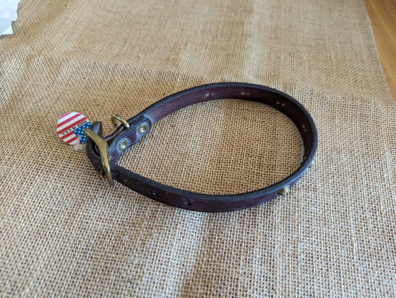 Genuine Leather Pet Dog Collar Durable Metal Buckle Adjustable
