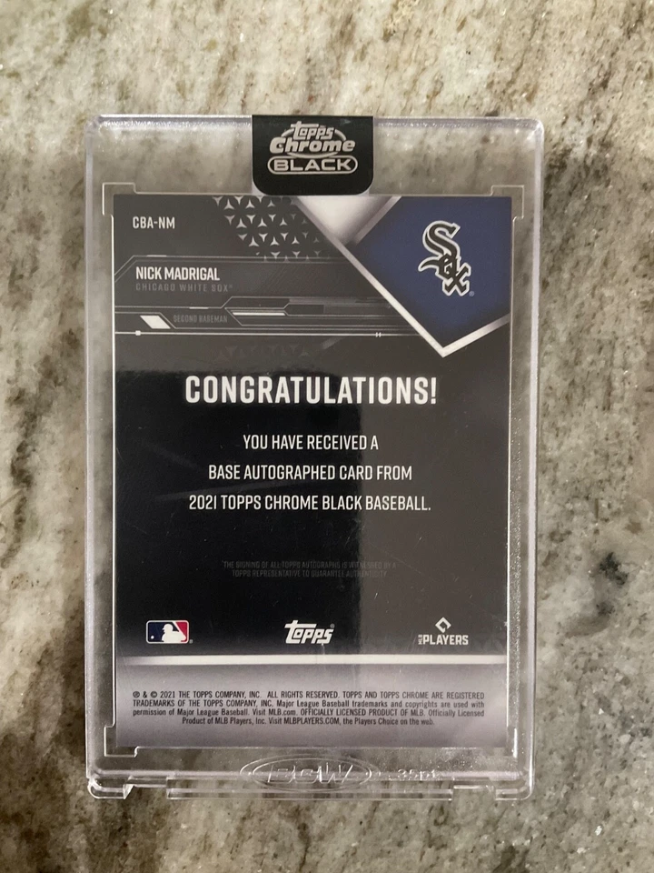 Nick Madrigal Auto Topps Chrome Black /50 - Image 2 of 2