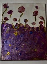 Space Daisies - 16"x20" - Acrylic on Canvas - Original - Elizabeth Rindone