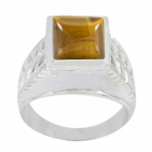 Tiger's Eye anillos de plata de ley Esmalte para hombres