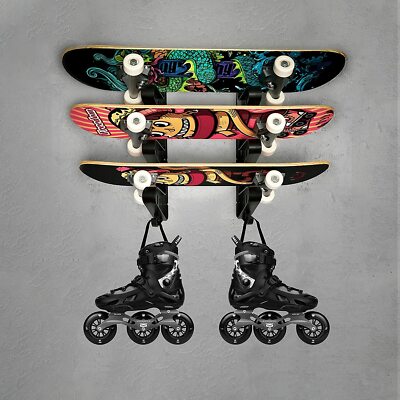 XCMAN Snowboard Skateboard Wall Mount Bullet Display Hanger Indoor Snowboard Storage Racks