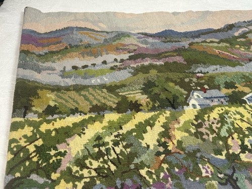 Vintage Mere Cie Wool Tapestry 32x48" – California Vineyards Handwoven Art - Imagen 10 de 10