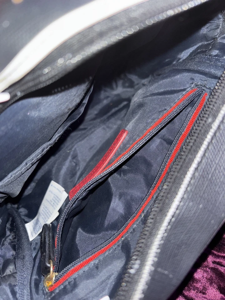 Tommy Hilfiger Bolso de Mano Bandolera Cartera Mensajero RAYAS ROSA AZUL Foto 3 de 4