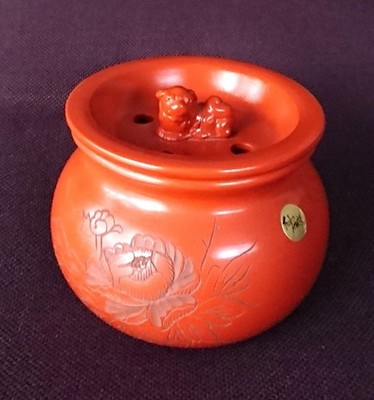 Unused Shinko ware Kensui with Lid Tea Utensil, 8.5cm tall, Japanese ceramic