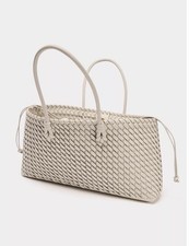 ZARA BRAIDED ELONGATED TOTE BAG - ECRU / BEIGE 6079/510/719 