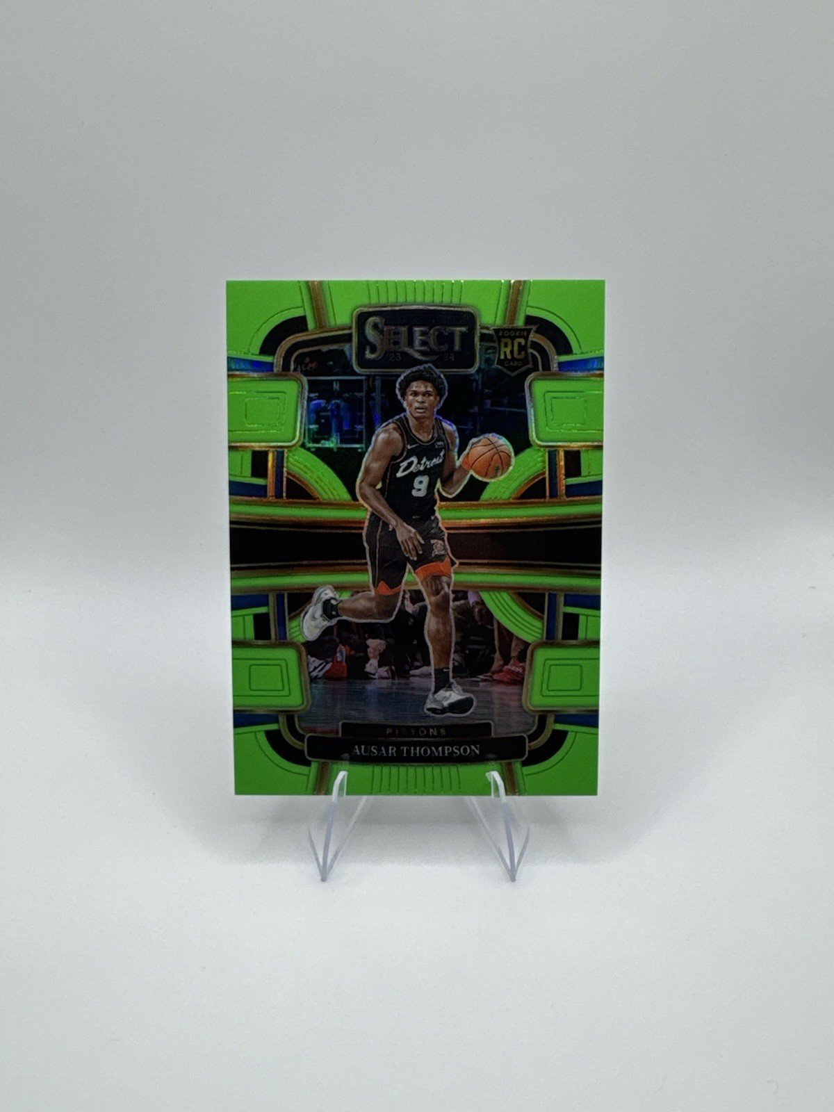 2023-24 Panini Select Concourse Ausar Thompson #95 Neon Green Prizm /75 RC GEM!