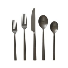 20-Piece Stainless Steel Black Hammered Silverware Set Dishwasher Safe