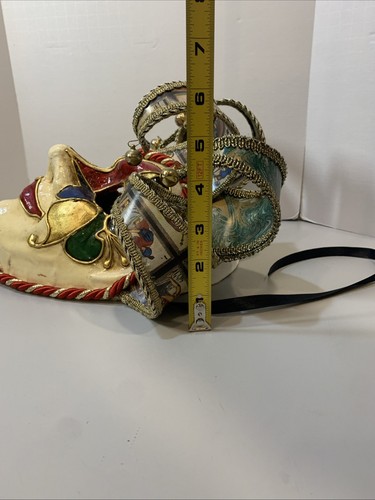BALO COLOC Italian Handmade Papier-Mâché Musical Jester Venetian Full Face Mask - Picture 21 of 24