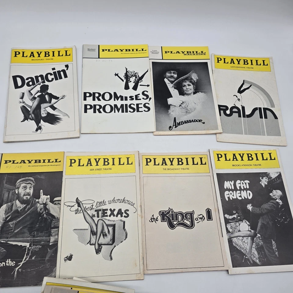 Lote de 35 Playbills de Broadway años 70 The King and I, Chorus Line, Fiddler Roof Foto 4 de 4